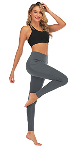 Hifoda Leggings Yoga Mujer Pantalones Deportivos de Fitness Cintura Alta con Bolsillos Pantalón Pilates Alta Elasticidad Opaco (XL)