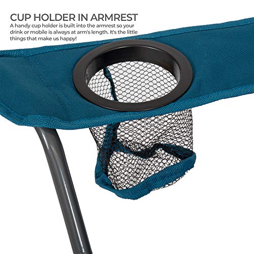 HIGHLANDER Silla Plegable Camp - Asiento Exterior Ligero y Duradero Acampar, Festivales, jardín, Viajes en Caravana, Pesca, Playa, barbacoas (Azul Marino)