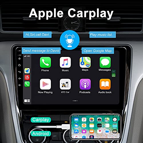 Hikity Carplay Radio Coche 2 DIN Bluetooth 9 Pulgadas HD Pantalla Tactil Radio FM + USB + AUX IN Mirror Link con Cámara De Visión Trasera