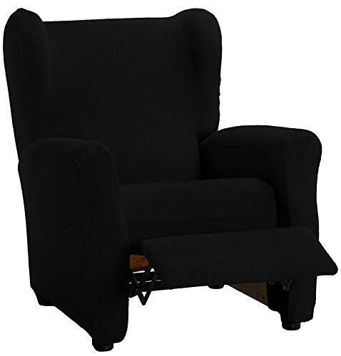 HIPERMANTA Funda sillón Relax elástica Modelo Aitana, 1 Plaza de 70-90 cm Ancho. Negro