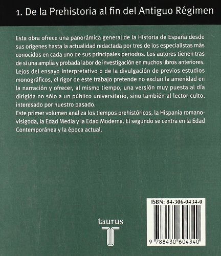 Historia de España 1 de La Prehistoria Al Fin Del Antiguo Regimen - Minor (Taurus Minos)