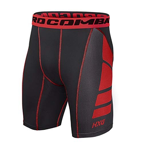 Hivexagon Pantalones Cortos de Compresión de Media Pierna para Deportes, Correr y Entrenamiento de Gimnasio SM008RDXL