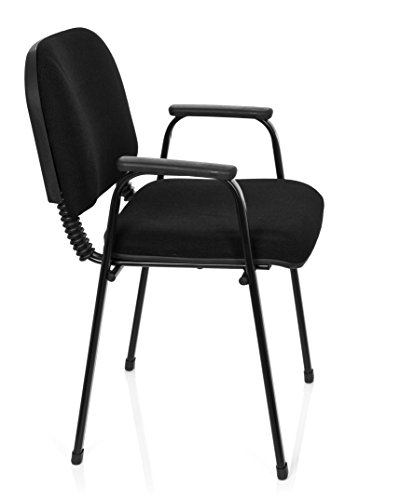 hjh OFFICE 704340 XT 650 - Silla de Oficina (tapizada con reposabrazos, apilable, pl?stico, Metal, 84 x 55 x 42 cm), Color Negro