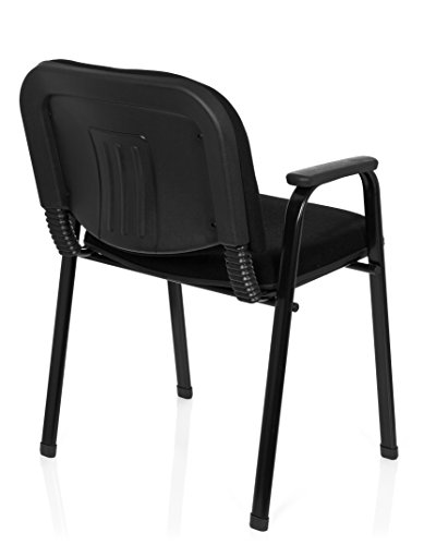 hjh OFFICE 704340 XT 650 - Silla de Oficina (tapizada con reposabrazos, apilable, pl?stico, Metal, 84 x 55 x 42 cm), Color Negro