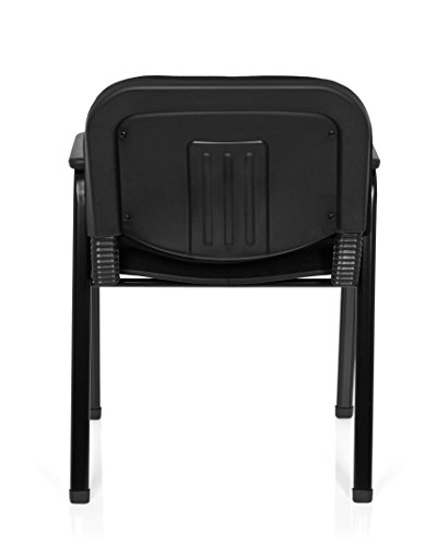 hjh OFFICE 704340 XT 650 - Silla de Oficina (tapizada con reposabrazos, apilable, pl?stico, Metal, 84 x 55 x 42 cm), Color Negro