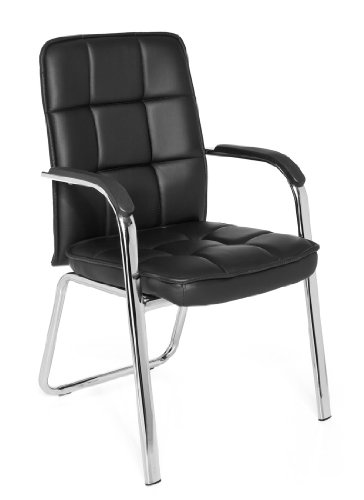 HJH Office 706450 BORNE - Silla de confidente, piel sint?tica, color negro