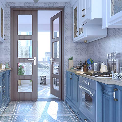 Hode Mosaico Papel Adhesivo para Azulejos Cocina 40X300cm Impermeable Papel Pintado Autoadhesivo Baño Cocina Marrón Claro Vinilo Decorativos