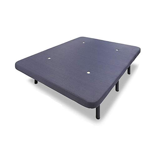 HOGAR24 ES Cama Completa - Colchón Viscoelástico Viscorelax + Base Tapizada 3D con 5 Barras Transversales Color Gris + 7 Patas de 32cm, 150x190 cm