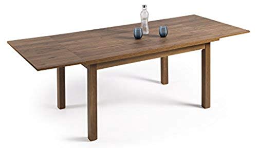 HOGAR24- Mesa Multiusos Comedor Cocina Dimensiones 120 cm x 80 cm Extensible a 190 cm x 80 cm Color Madera Envejecida Nogal