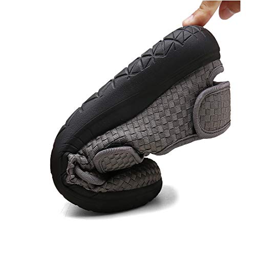 Hombre Sandalias Diabéticas Mujer Zapatillas Zapatos Diabeticos Antibacteriano Sanitized Ajustable Edema Zapatos hinchados Extra Ancha Zapatillas Adulto-Unisex,Gris,42 EU