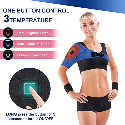 Hombrera Ajustable para Hombre y Mujer, Almohadilla Térmica Eléctrica, Bendaje para Hombro Tendinitis Esguince Lesion LuxacióN Bursitis(Size:L)