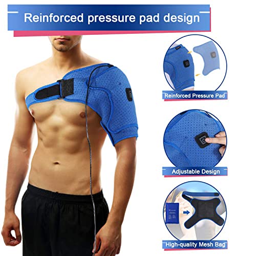 Hombrera Ajustable para Hombre y Mujer, Almohadilla Térmica Eléctrica, Bendaje para Hombro Tendinitis Esguince Lesion LuxacióN Bursitis(Size:L)