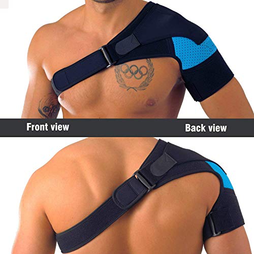 Hombrera de neopreno ajustable para la prevención de lesiones y recuperación de lesiones y lesiones en los hombros artríticos para hombro izquierdo/derecho, hombre/mujer