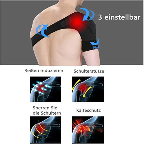 Hombrera de neopreno ajustable para la prevención de lesiones y recuperación de lesiones y lesiones en los hombros artríticos para hombro izquierdo/derecho, hombre/mujer