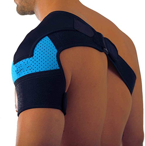 Hombrera de neopreno ajustable para la prevención de lesiones y recuperación de lesiones y lesiones en los hombros artríticos para hombro izquierdo/derecho, hombre/mujer