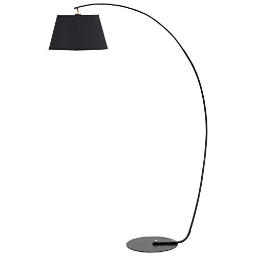 HOMCOM Lámpara de Pie en Forma Arco Moderna con Pantalla Colgante de Tela Portalámpara E27 Máx. 40 W para Salón Dormitorio Estudio 100x43x177 cm Negro