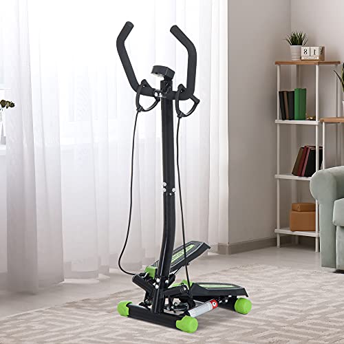 HOMCOM Máquina de Step Stepper Up-Down Máquina de Paso con 2 Reposapiés Pedales Ajustables 40x40x118cm