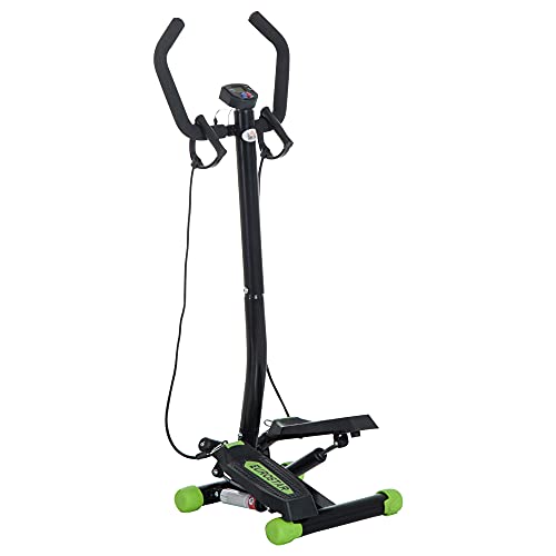 HOMCOM Máquina de Step Stepper Up-Down Máquina de Paso con 2 Reposapiés Pedales Ajustables 40x40x118cm