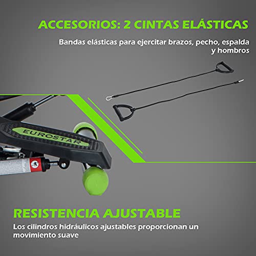 HOMCOM Máquina de Step Stepper Up-Down Máquina de Paso con 2 Reposapiés Pedales Ajustables 40x40x118cm