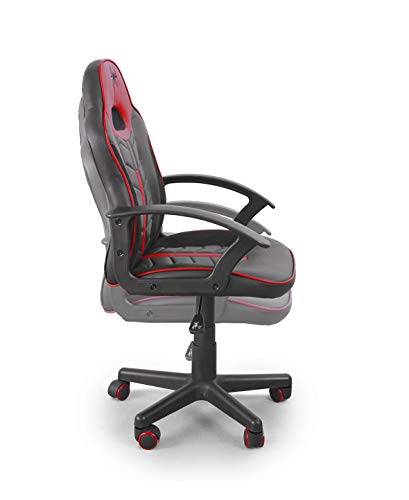 Home Heavenly®- Silla Gaming Win, Silla giratoria para niños, niñas, sillón Gamer con Ruedas ergonómico diseño Moderno, para Estudio, habitación Juvenil Escritorio, en tamaño pequeño (Rojo)