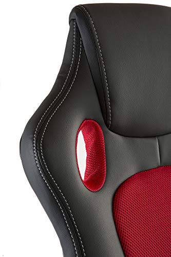 Home Heavenly®- Silla X-Gamer, de Oficina, sillón Gaming ergonómico, diseño de Oficina y despacho, Escritorio, con Ruedas (Rojo)