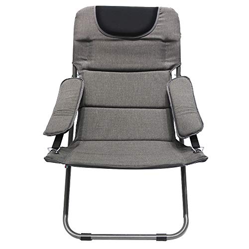 Homecall - Silla de camping plegable acolchada con respaldo ajustable (gris)