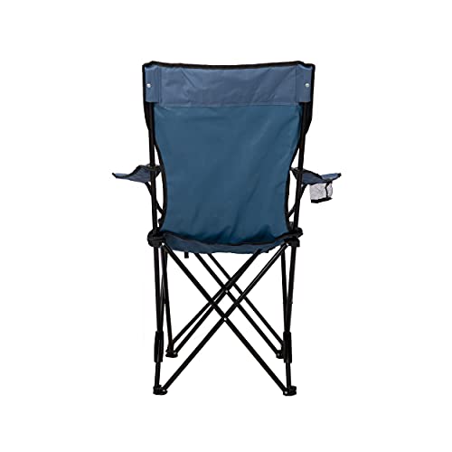 Homecall - Silla de camping plegable con respaldo ajustable y reposapiés (azul)