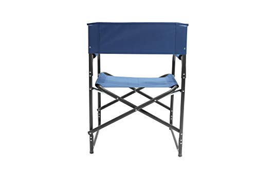 Homecall - Silla de camping plegable de aluminio con respaldo (azul)