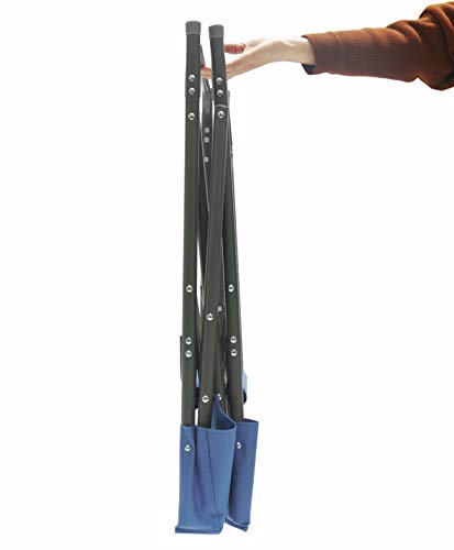 Homecall - Silla de camping plegable de aluminio con respaldo (azul)