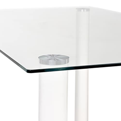 HomeSouth - Mesa de Comedor Blanca, Mesa de Cristal para Cocina, Medidas Mesa Moderna salón: 140x80 cm Ancho