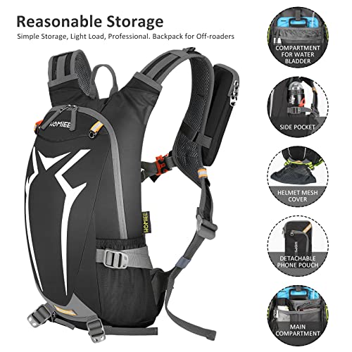 HOMIEE Mochila de Ciclismo Impermeable, Mochila para bicicleta con Cubierta de Lluvia, Unisexo Respirable Ultraligero para Excursionismo Ciclismo Alpinismo Senderismo Camping al Aire Libre(gris)