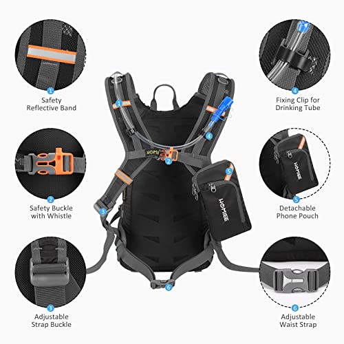 HOMIEE Mochila de Ciclismo Impermeable, Mochila para bicicleta con Cubierta de Lluvia, Unisexo Respirable Ultraligero para Excursionismo Ciclismo Alpinismo Senderismo Camping al Aire Libre(gris)