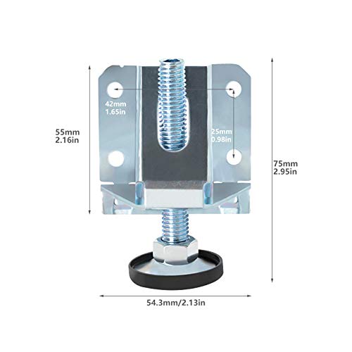 Honeyhouse 4 patas niveladoras de muebles resistentes M10 con tornillos y llave para mesas, estanterías, armarios, bancos de trabajo