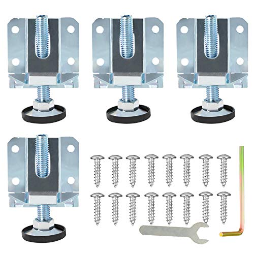 Honeyhouse 4 patas niveladoras de muebles resistentes M10 con tornillos y llave para mesas, estanterías, armarios, bancos de trabajo