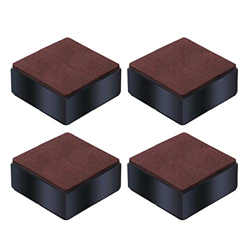 Honeyhouse Elevadores de muebles de acero al carbono, 4 unidades, autoadhesivos para muebles, 32/52/102 mm de altura a camas, sofás y armarios, color negro cuadrado