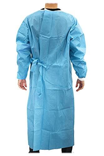 HONGYU Bata protectora estéril OP, bata desechable, SMMS 40 g/m², tela no tejida con refuerzos en el pecho, abdomen y brazos, tamaño 130 x 140 cm, talla única, azul (1)