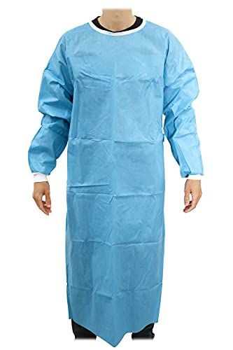 HONGYU Bata protectora estéril OP, bata desechable, SMMS 40 g/m², tela no tejida con refuerzos en el pecho, abdomen y brazos, tamaño 130 x 140 cm, talla única, azul (1)