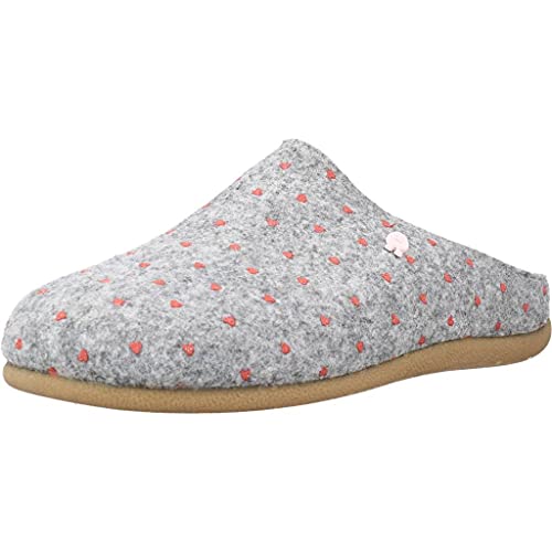 HOT POTATOES HITTISAU, Pantuflas Mujer, Gris, 38 EU