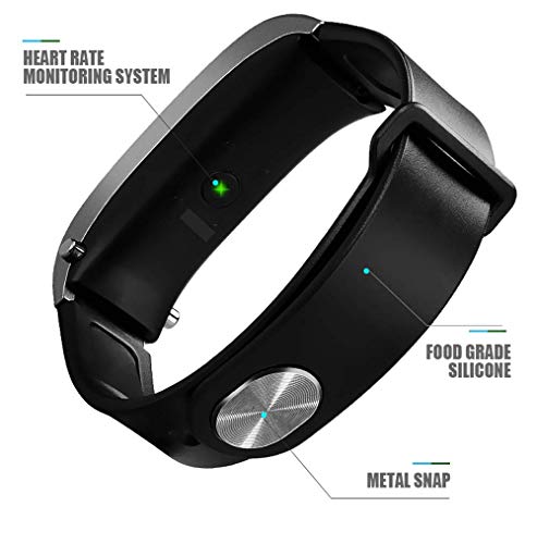 Hozora Pulsera Inteligente Auricular Bluetooth 2 en 1,Fitness Tracker Pulsera TalkBand con Llamadas Reproductor de Audio Auriculares Frecuencia cardíaca Calorías Paso Podómetro Distancia (Gris)