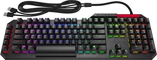 HP Omen Sequencer - Teclado para gaming (16,8 millones de colores RGB, modo Gaming, 100 % anti-ghosting y N-key rollover) negro