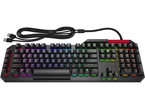 HP Omen Sequencer - Teclado para gaming (16,8 millones de colores RGB, modo Gaming, 100 % anti-ghosting y N-key rollover) negro