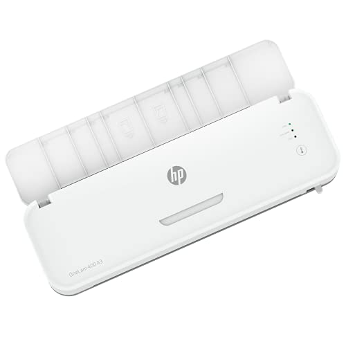 HP OneLam 400 A3 - Plastificadora (75/80-125 micras, 400 mm por minuto, incluye línea de corte, redondeador de esquinas y láminas plastificadoras)