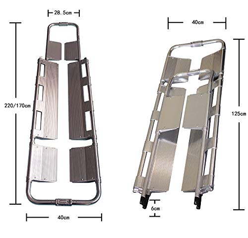 HSRG Camilla de Emergencia médica, aleación de Aluminio Telescópica Plegable Columna Vertebral Camilla Kit de inmovilización Tipo de Cuchara Ligera Transferencia de Pacientes