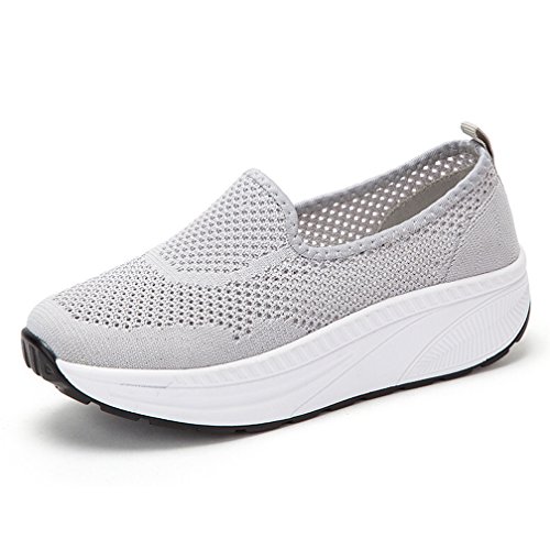 Hsyooes Shape Ups Zapatos de Mujer Andar Deporte Zapatilla de Deporte Plataforma Malla Running Zapatos Height-Increasing Sneaker