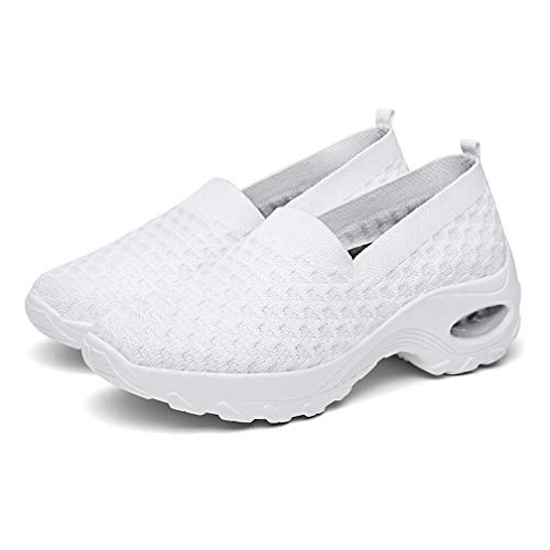 Hsyooes Shape Ups Zapatos de Mujer Andar Deporte Zapatilla de Deporte Plataforma Malla Running Zapatos Height-Increasing Sneaker