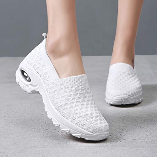 Hsyooes Shape Ups Zapatos de Mujer Andar Deporte Zapatilla de Deporte Plataforma Malla Running Zapatos Height-Increasing Sneaker