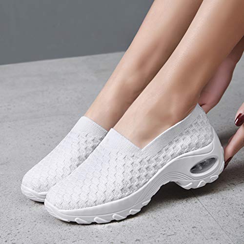 Hsyooes Shape Ups Zapatos de Mujer Andar Deporte Zapatilla de Deporte Plataforma Malla Running Zapatos Height-Increasing Sneaker