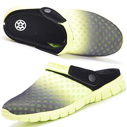 Hsyooes Zuecos para Hombres Mujeres Zapatillas de Playa Respirable Malla Sandalias Verano Antideslizante Zapatillas de Jardin