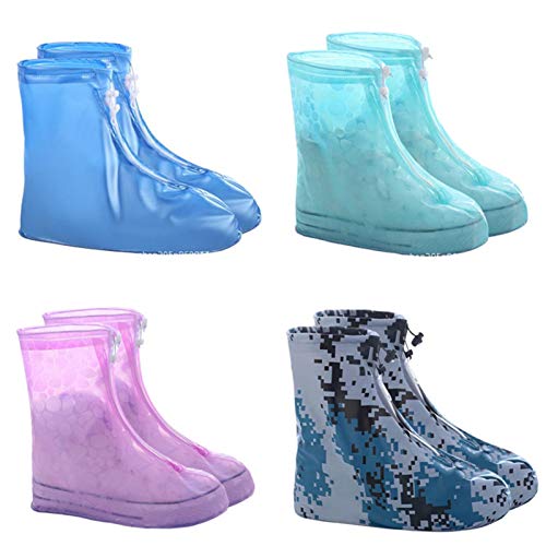 HUAIXIAOHAI 1 par de zapatos de protector impermeable para impermeables Cubierta de bota Unisex Cremallera Zapato de lluvia Cubiertas de zapatos antideslizantes Cajas de zapatos de agua Cubiertas de z