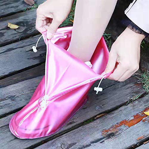 HUAIXIAOHAI 1 par de zapatos de protector impermeable para impermeables Cubierta de bota Unisex Cremallera Zapato de lluvia Cubiertas de zapatos antideslizantes Cajas de zapatos de agua Cubiertas de z